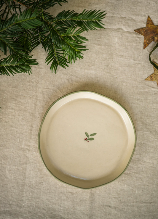 Hand Painted Snack Plate - Holly