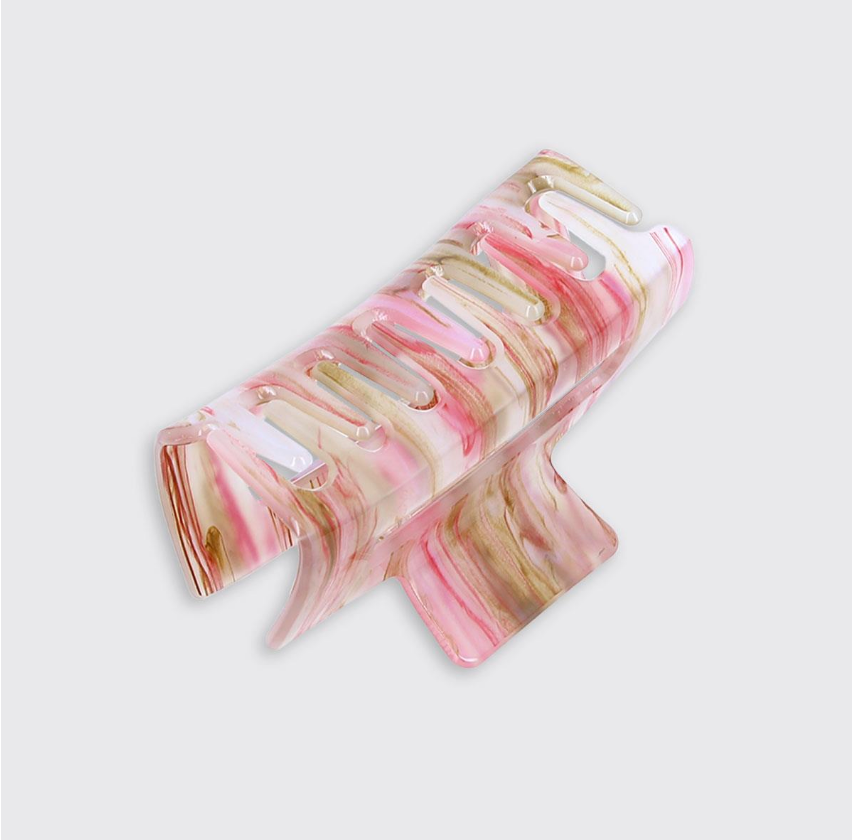 Pink Stripe Claw Clip
