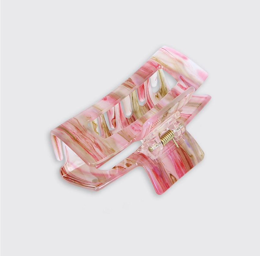 Pink Stripe Claw Clip