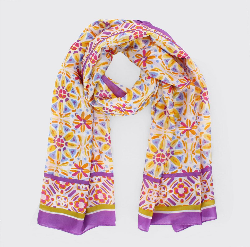 Catherine Orange/Lilac Long Scarf