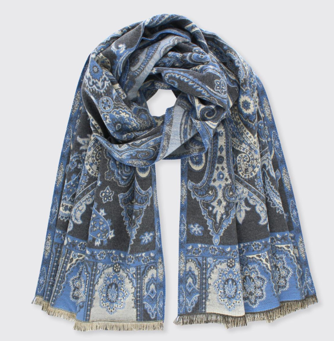 Blue Arabella Woven Scarf