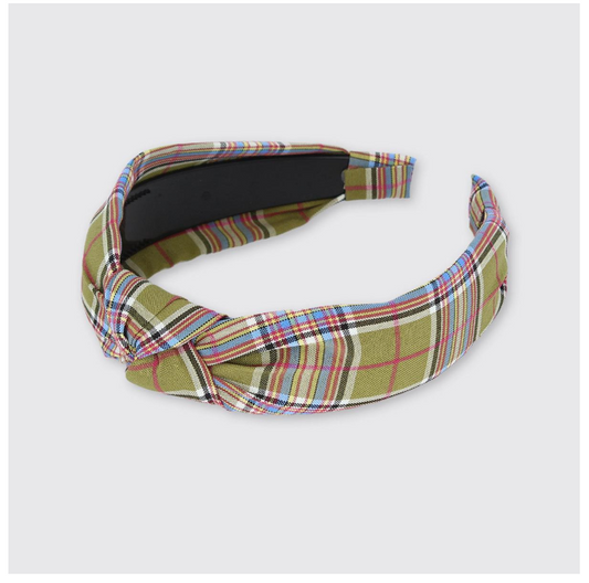 Checked Green Headband