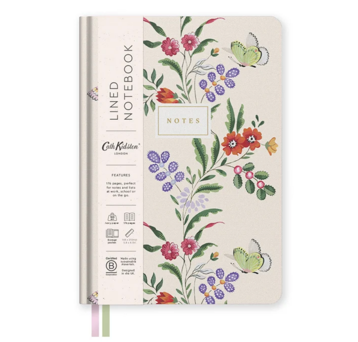 Cream Butterfly Hardback Notebook (A5)