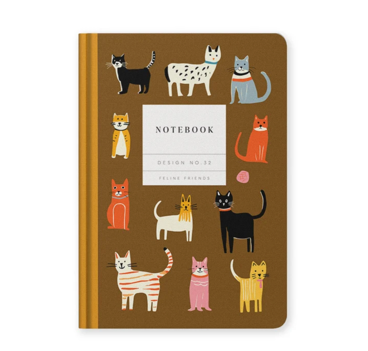 Design No.32, Feline Friends, Hardback Notebook (A5)