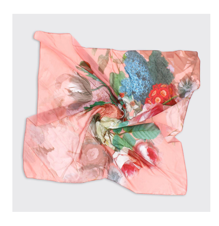 Pink Beth Floral Square Scarf