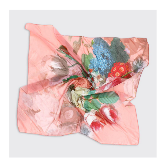 Pink Beth Floral Square Scarf