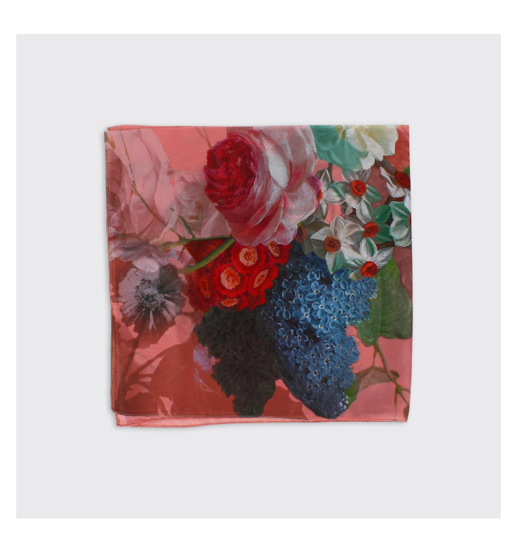 Pink Beth Floral Square Scarf