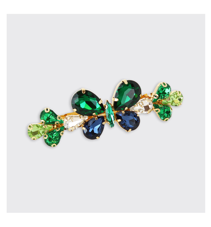 Green, Butterfly Jewel Hair Clip