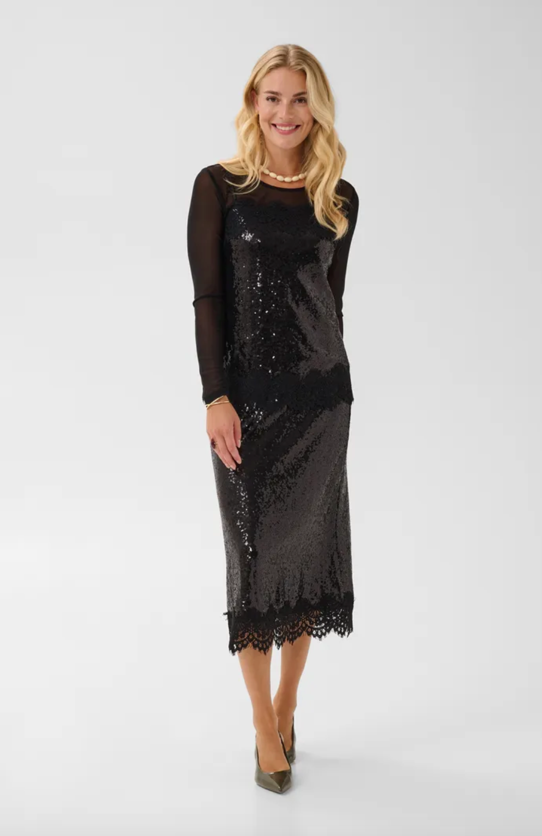 Black, Freya Sequin Top