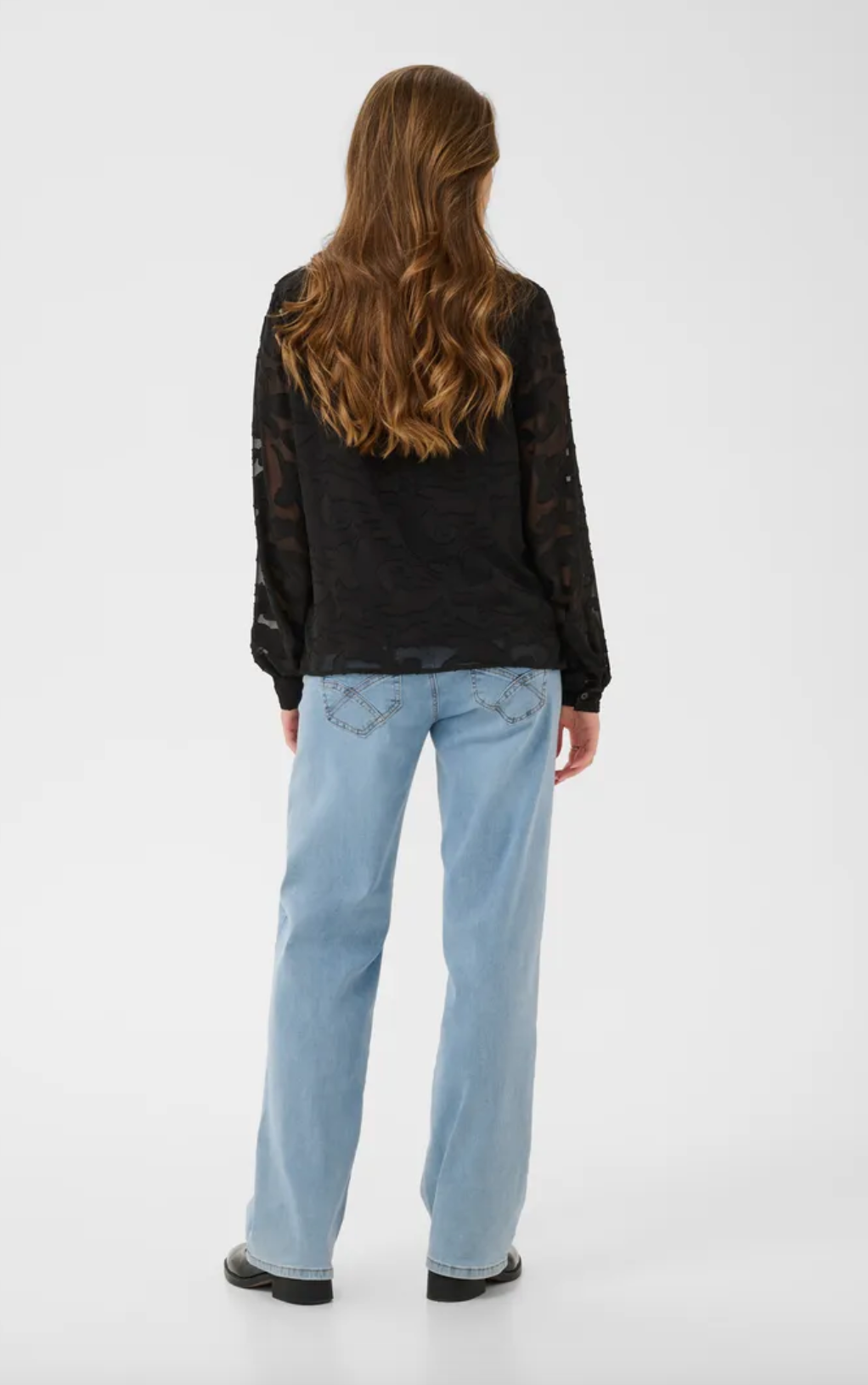 Missandra Black Burn-out Blouse