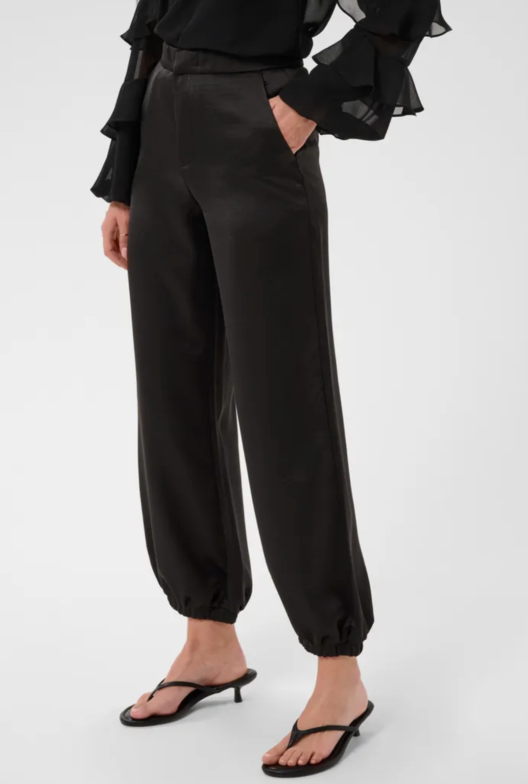 Cocamia Black Sateen Balloon Pant