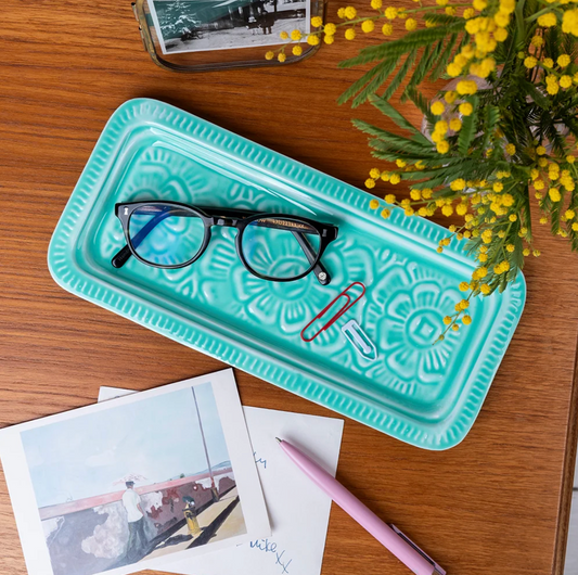 Aqua, Enamel Trinket Tray