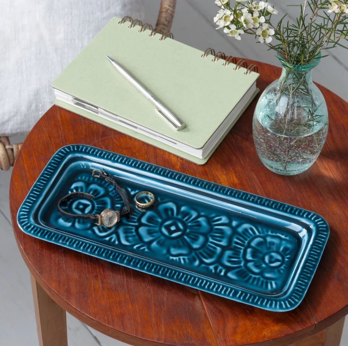 Blue, Enamel Trinket Tray