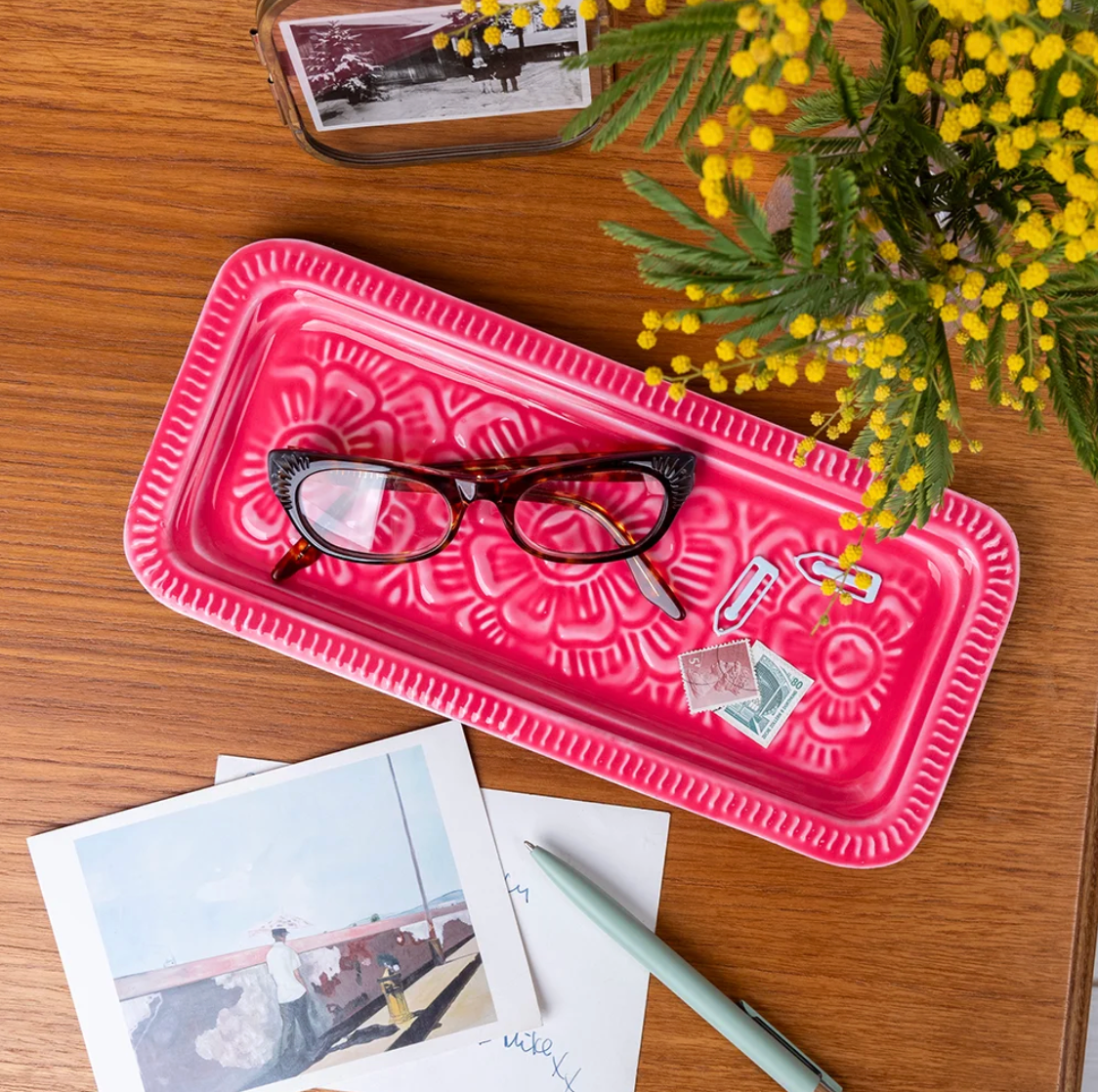Vibrant Pink, Enamel Trinket Tray