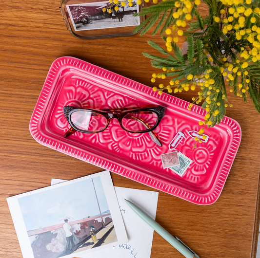 Vibrant Pink, Enamel Trinket Tray