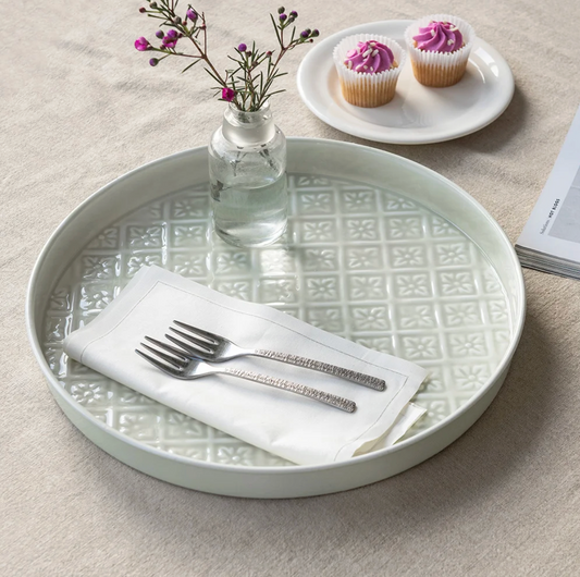 Light Grey Round Enamel Tray