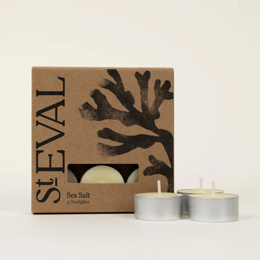 St Eval Scented Tealights, box of 9 - Sea Salt