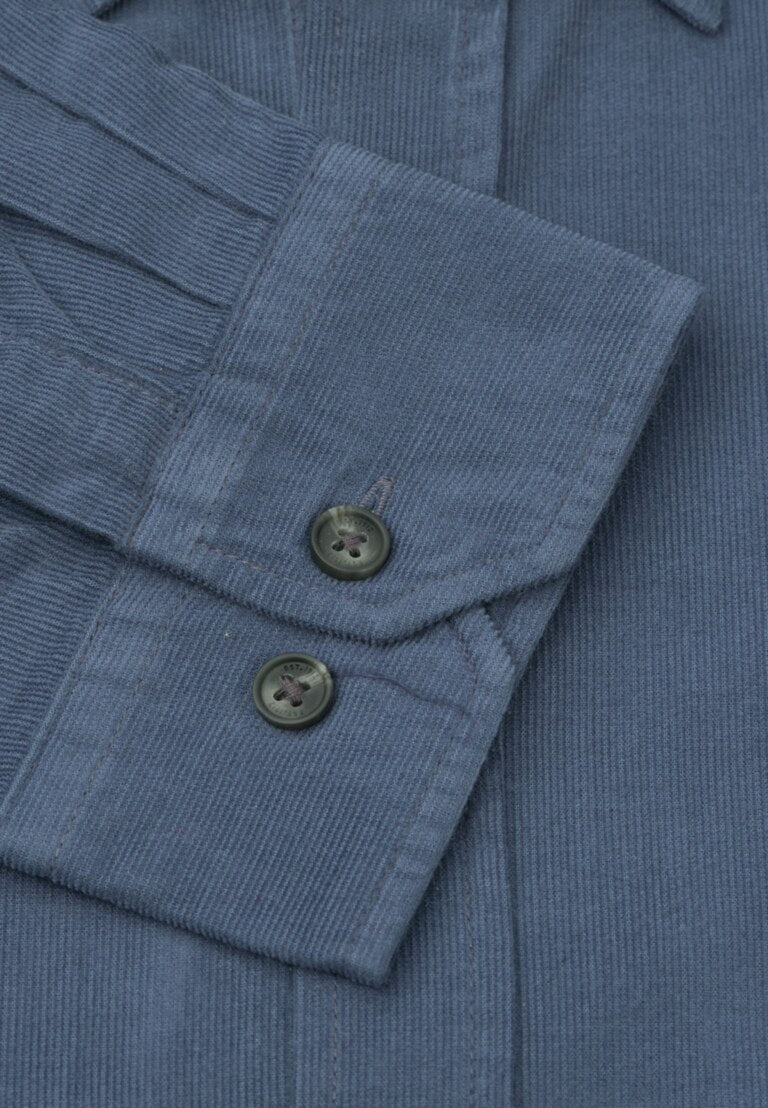 Airforce Blue Needlecord Shirt, Regular