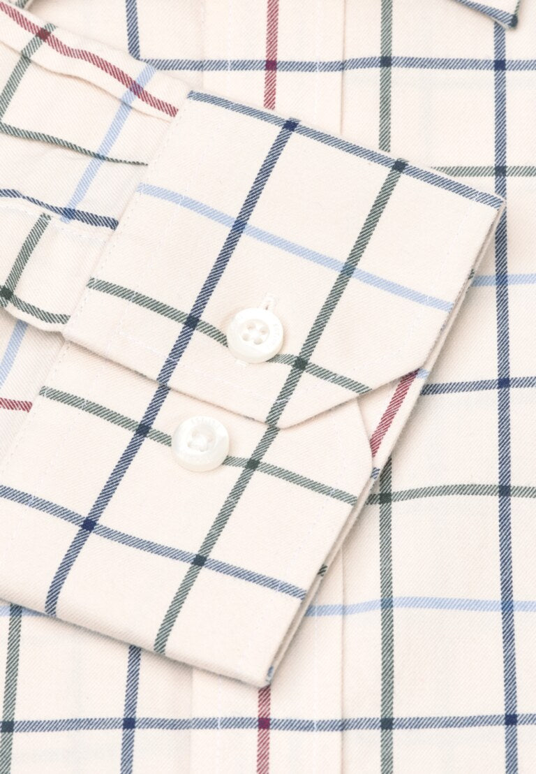 Ecru Tattersall Check Shirt, Regular