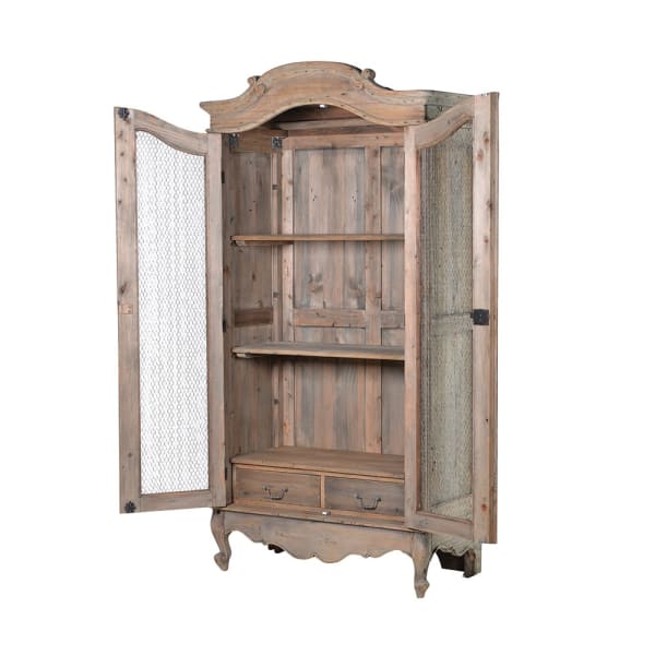 Reclaimed Pine Armoire with Wired Doors (Ex Display)
