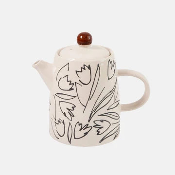 Outline Flowers Small Teapot