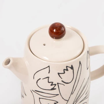 Outline Flowers Small Teapot