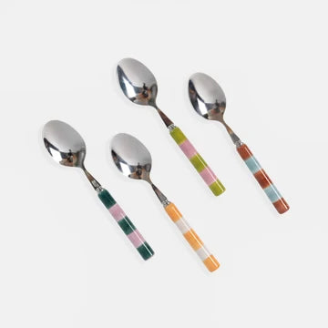 Set of 4 Multi Stripe Teaspoons