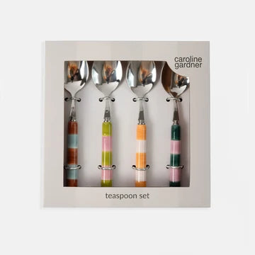 Set of 4 Multi Stripe Teaspoons
