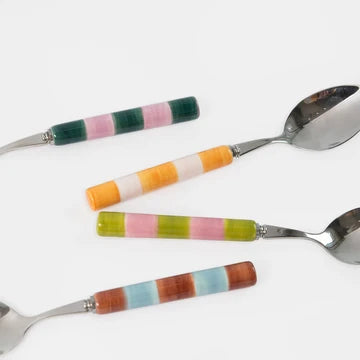 Set of 4 Multi Stripe Teaspoons
