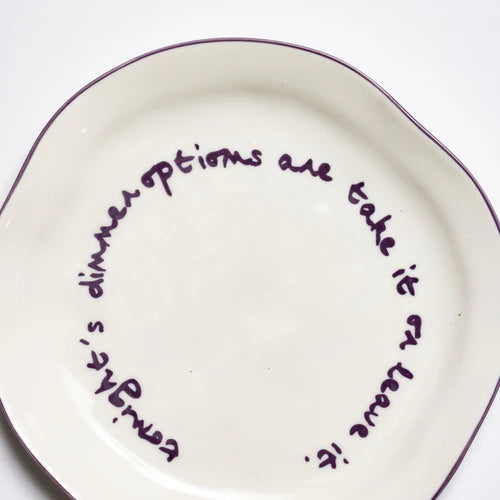 Slogan Plate, Take it or Leave it (Purple)