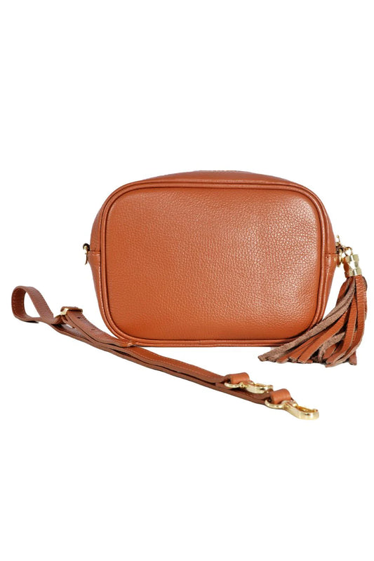 Beau Italian Leather Crossbody Bag - Tan