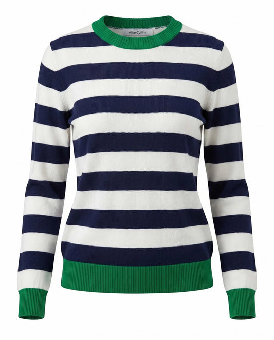 Etta Pullover, Navy/Emerald