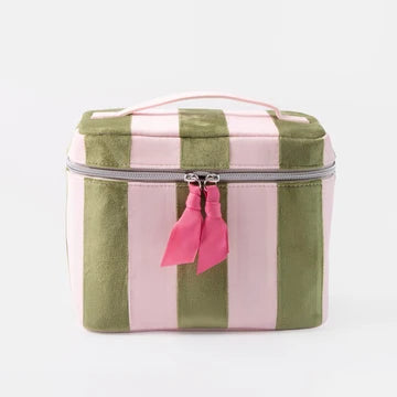 Pink & Green Stripe Vanity Case