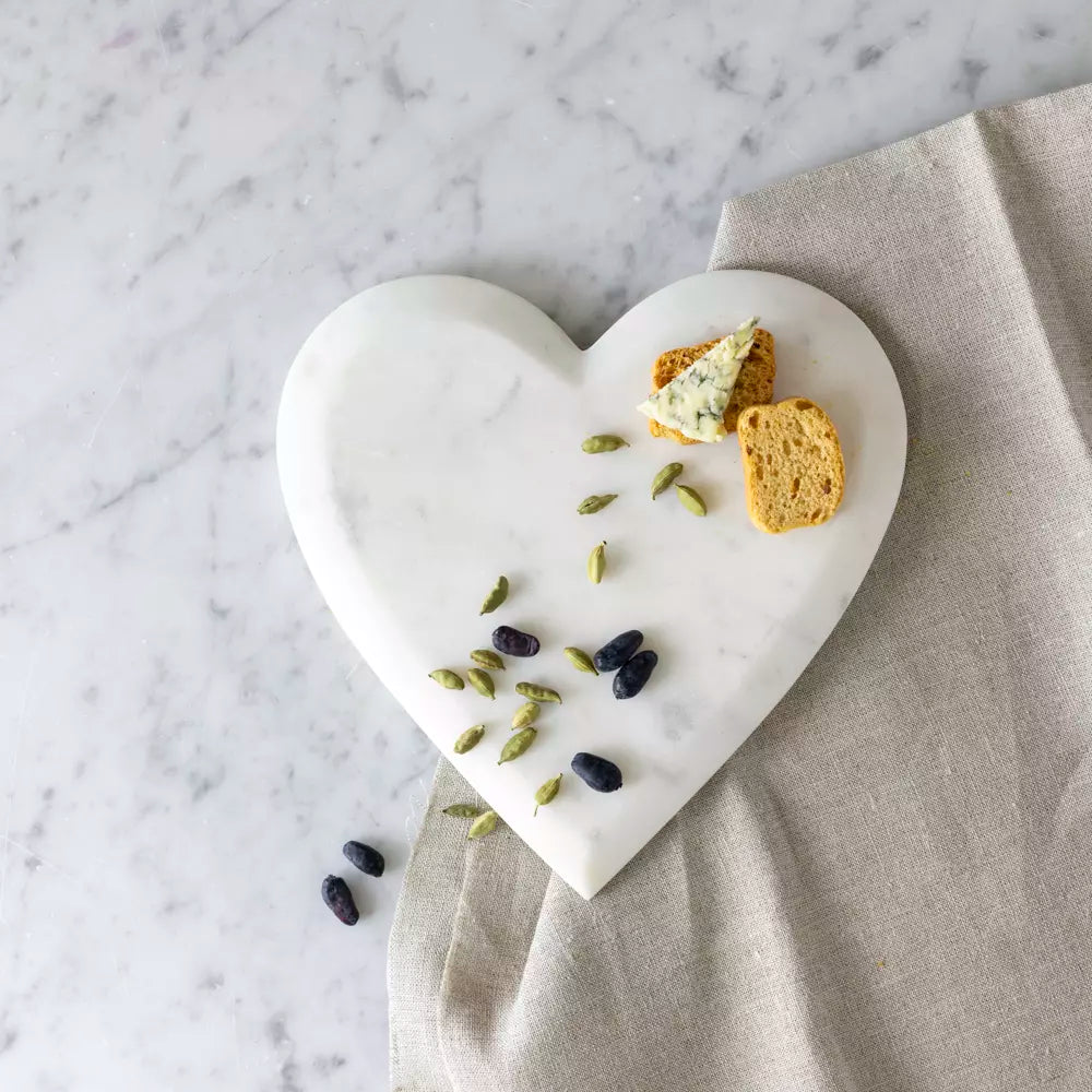 Marble Heart Serving Board