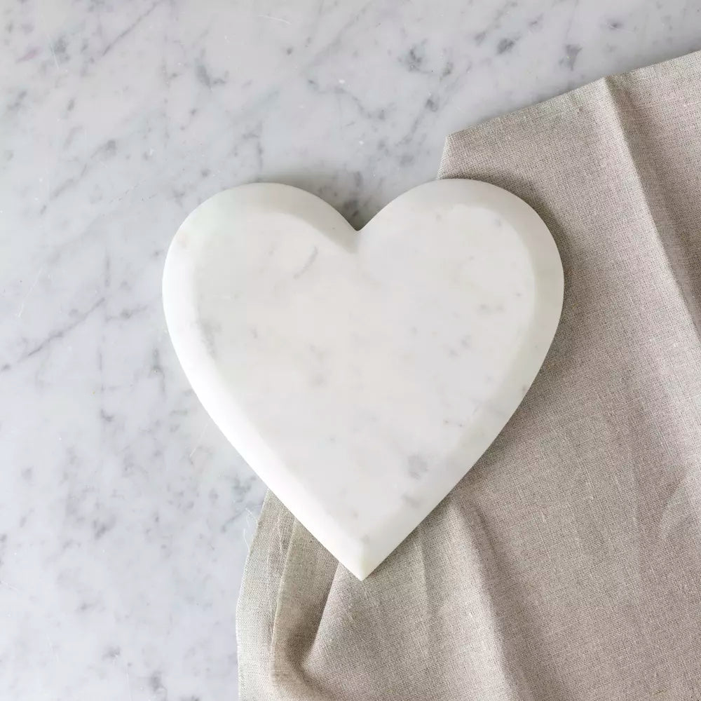 Marble Heart Serving Board