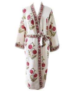 Pink Flower Waffle Dressing Gown
