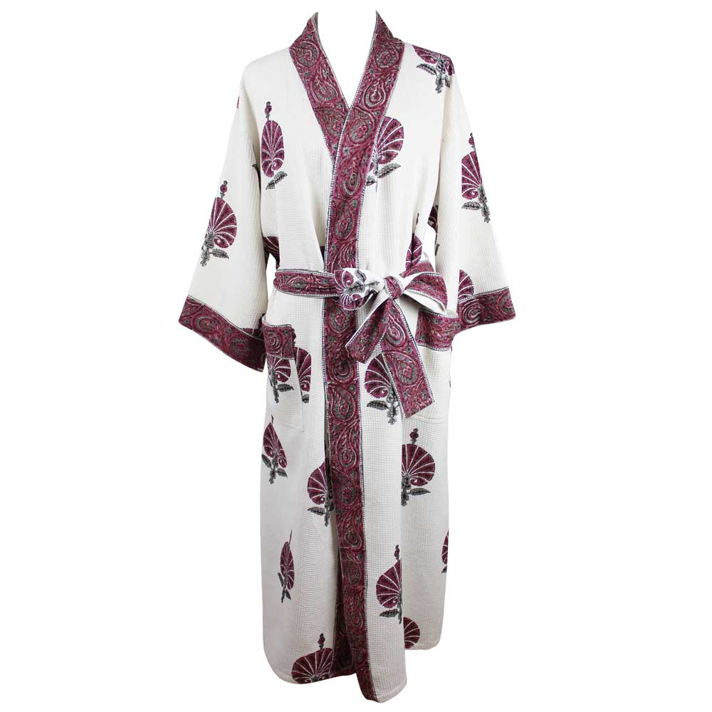 Purple Flower Waffle Dressing Gown
