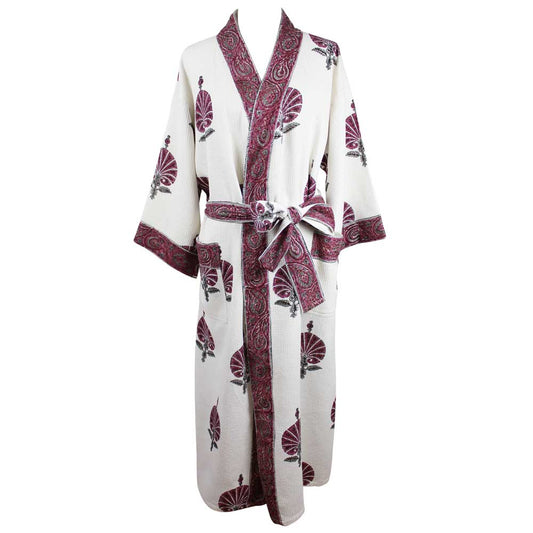 Purple Flower Waffle Dressing Gown