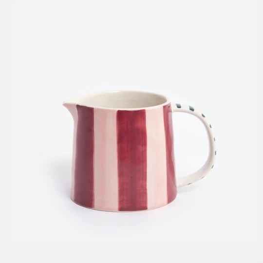 Wine & Pink Stripe Milk Jug