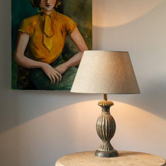 Amelia, Stonewash Greige Lamp base with Taupe Shade