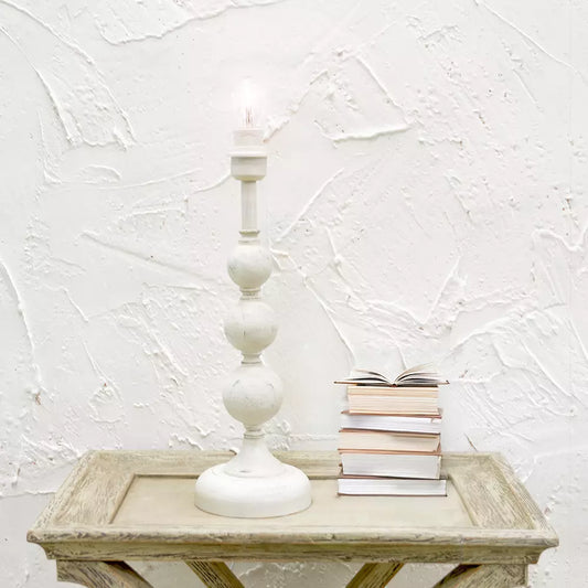Thea, Antique White Lamp Base