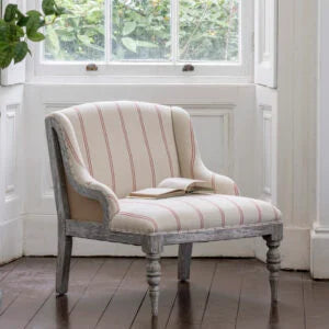 Margo Chair in Ticking Stripe Red