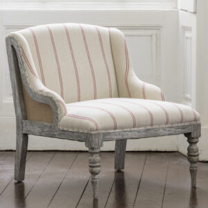 Margo Chair in Ticking Stripe Red