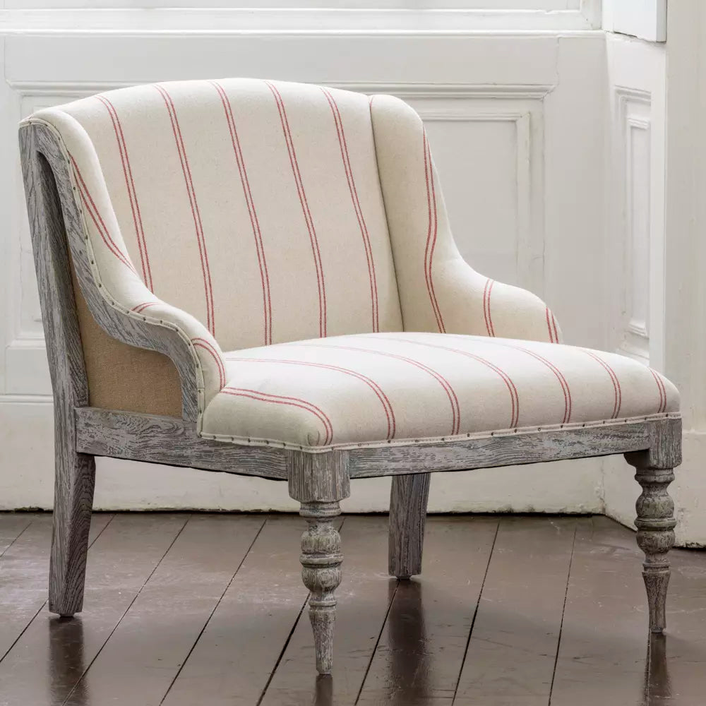 Margot Chair - Ticking Stripe Red
