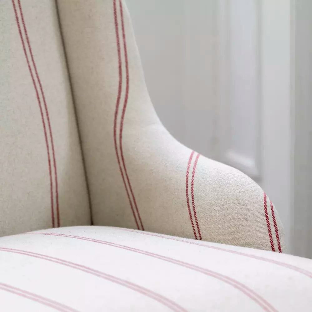 Margot Chair - Ticking Stripe Red