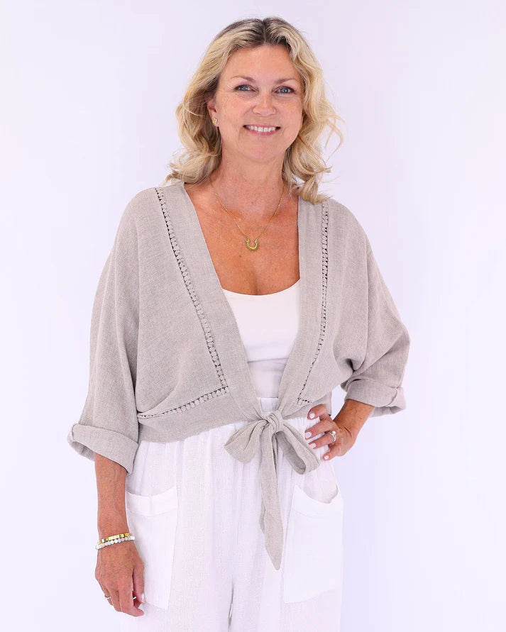 Tie Front Jacket Truffle