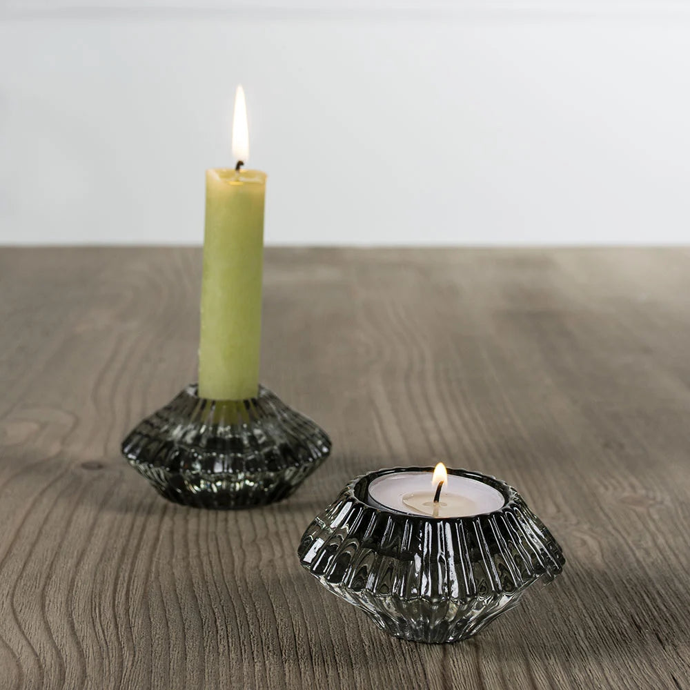 Duo Glass Candleholder - Green