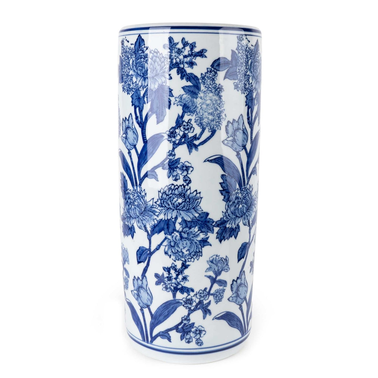 Blue & White Large Cylinder Vase