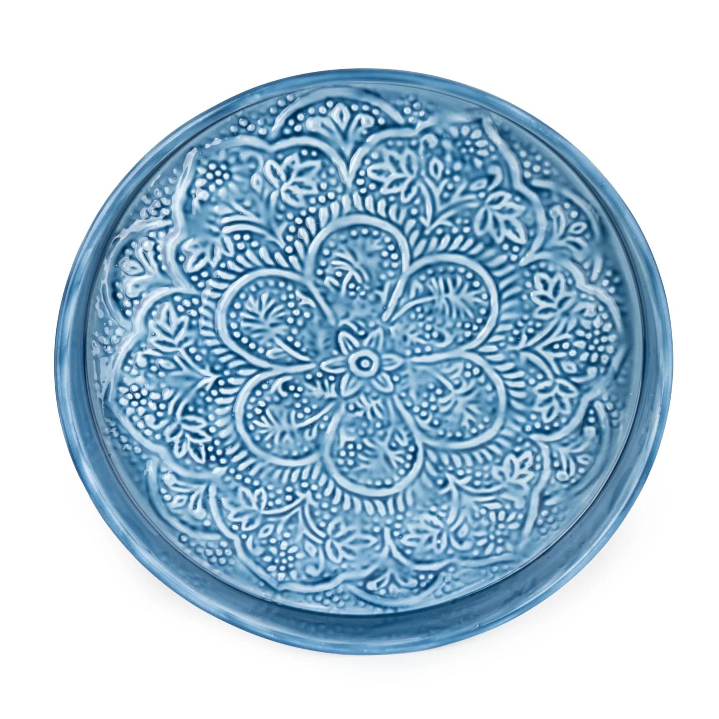 Embossed Metal Tray - Deep Blue