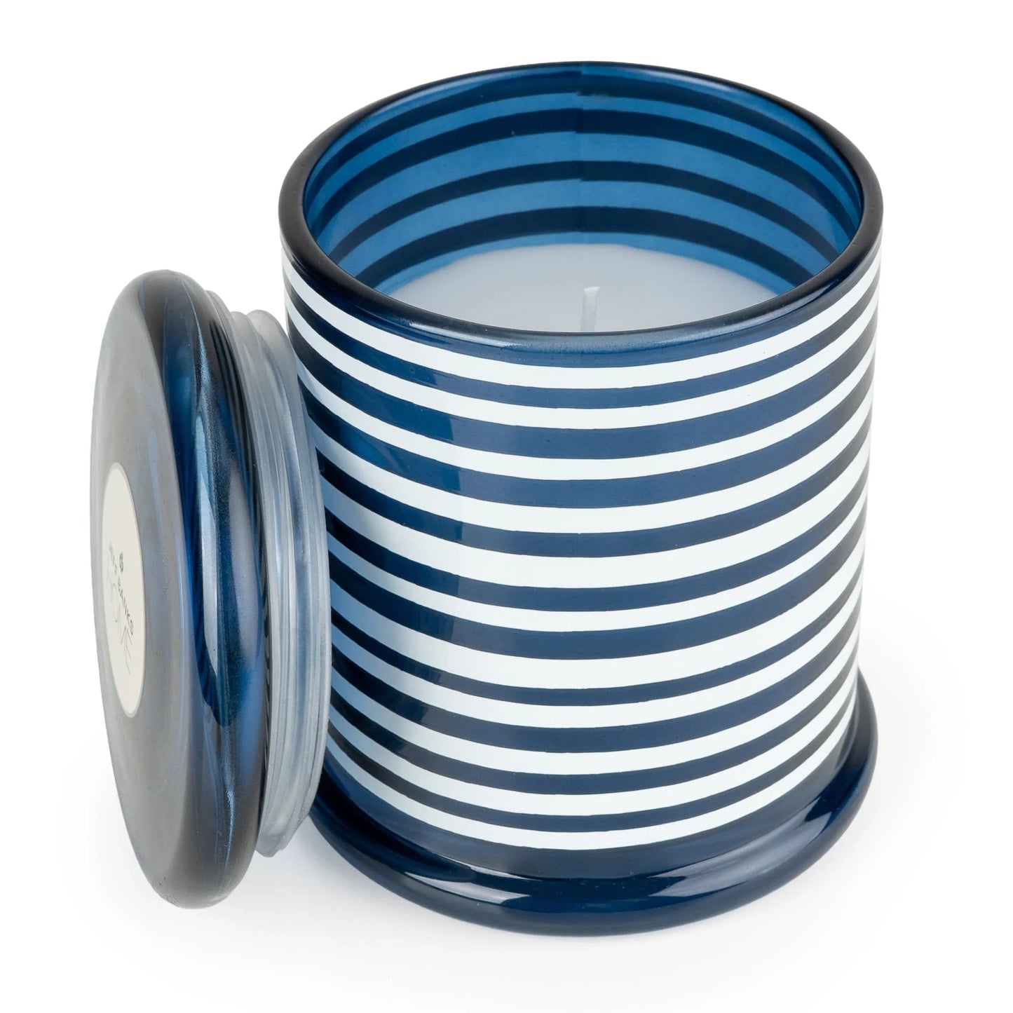 Large Candle Jar - Blue Stripes